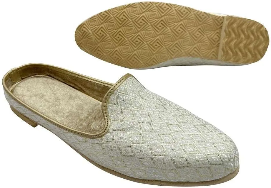 Back Open Men's Punjabi Jutti Handcrafted Traditional Ethnic Indian Footwear Comfortable & Stylish Mules Slip-On for Weddings & Casual Wear