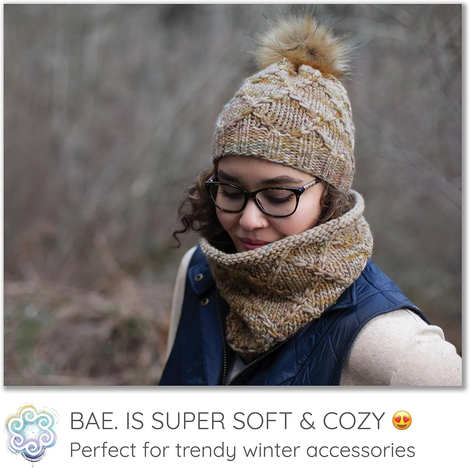 BAE by Living Dreams Yarn. Cuddly, Strong & Super Soft for Next to Skin Winter Knits. 100% Extrafine Merino Bulky Roving Yarn, Crush