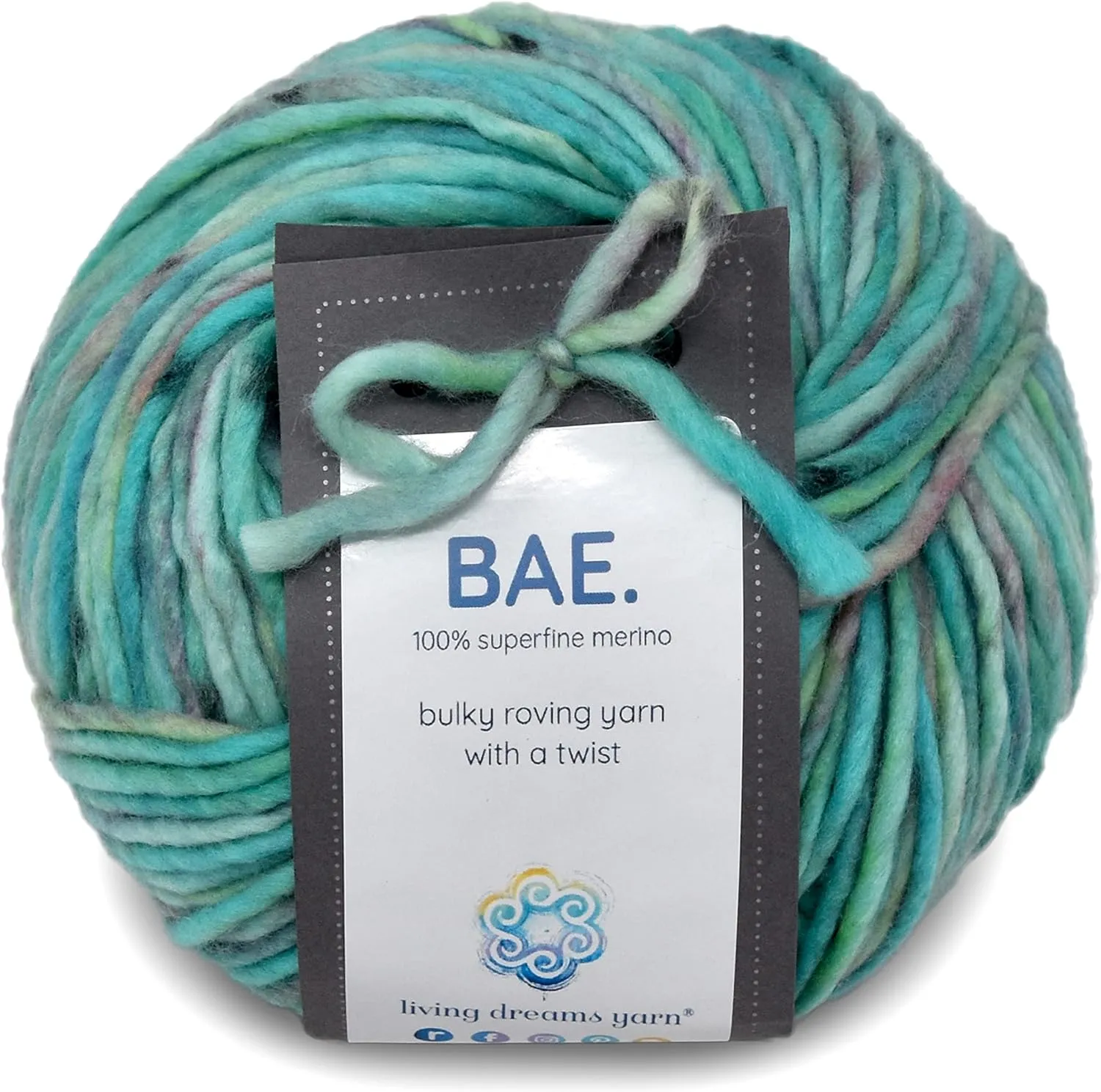 BAE by Living Dreams Yarn. Cuddly, Strong & Super Soft for Next to Skin Winter Knits. 100% Extrafine Merino Bulky Roving Yarn, Crush