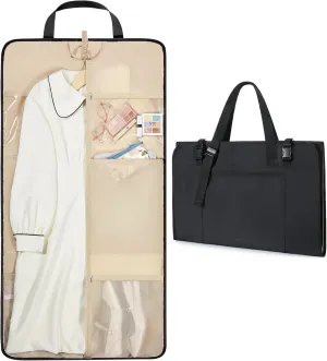 BAGSMART Garment Bags for Travel Foldable Carry on Suit Carrier for Hanging Clothes Stylish Dress Carrier Large Convertible Weekender Garment Bags for Women Men