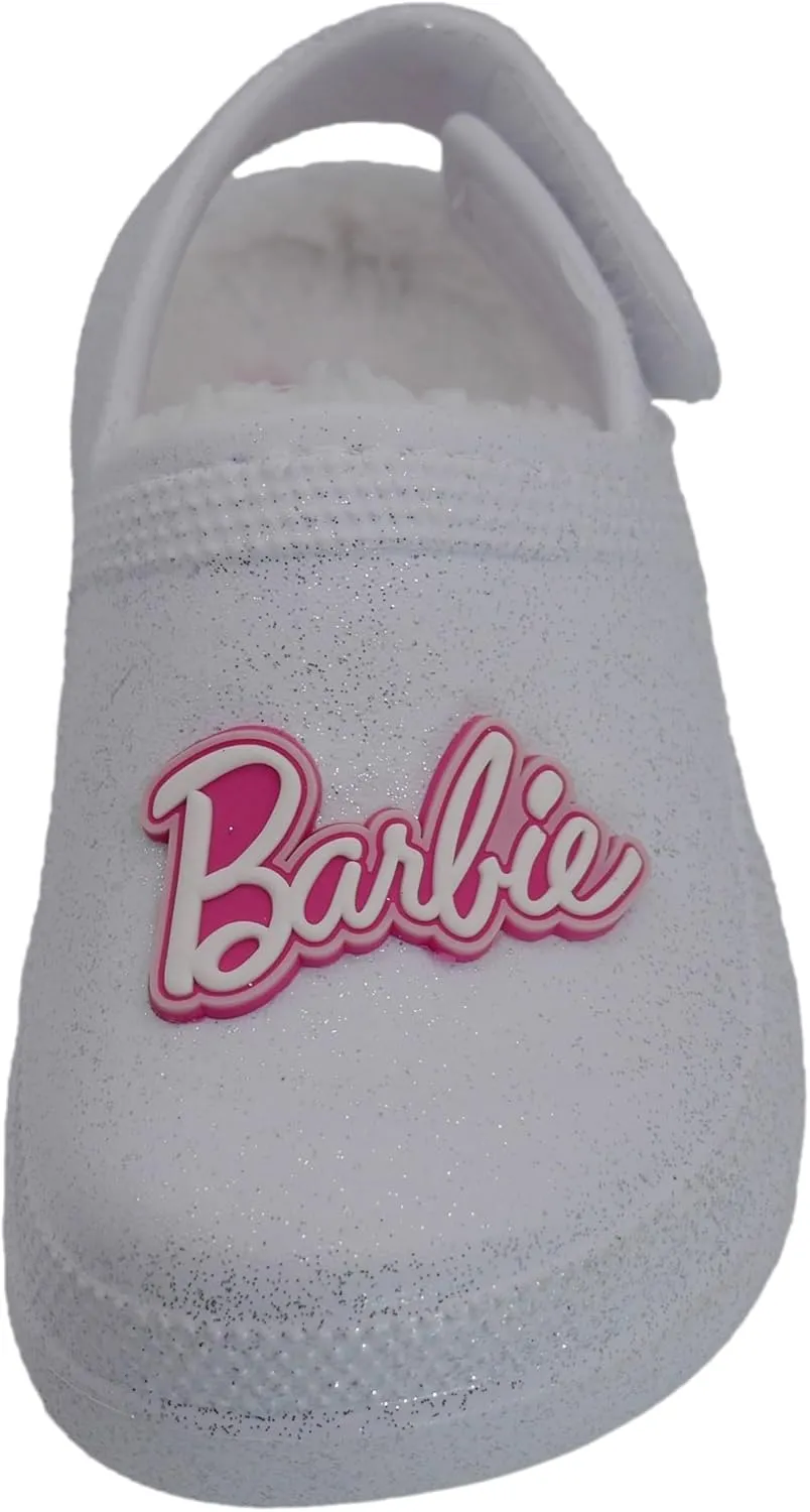 Barbie Toddler Girls' Faux Fur Lined Clogs with Adjustable Strap – Comfortable, Cozy, and Stylish Slip-On Shoes