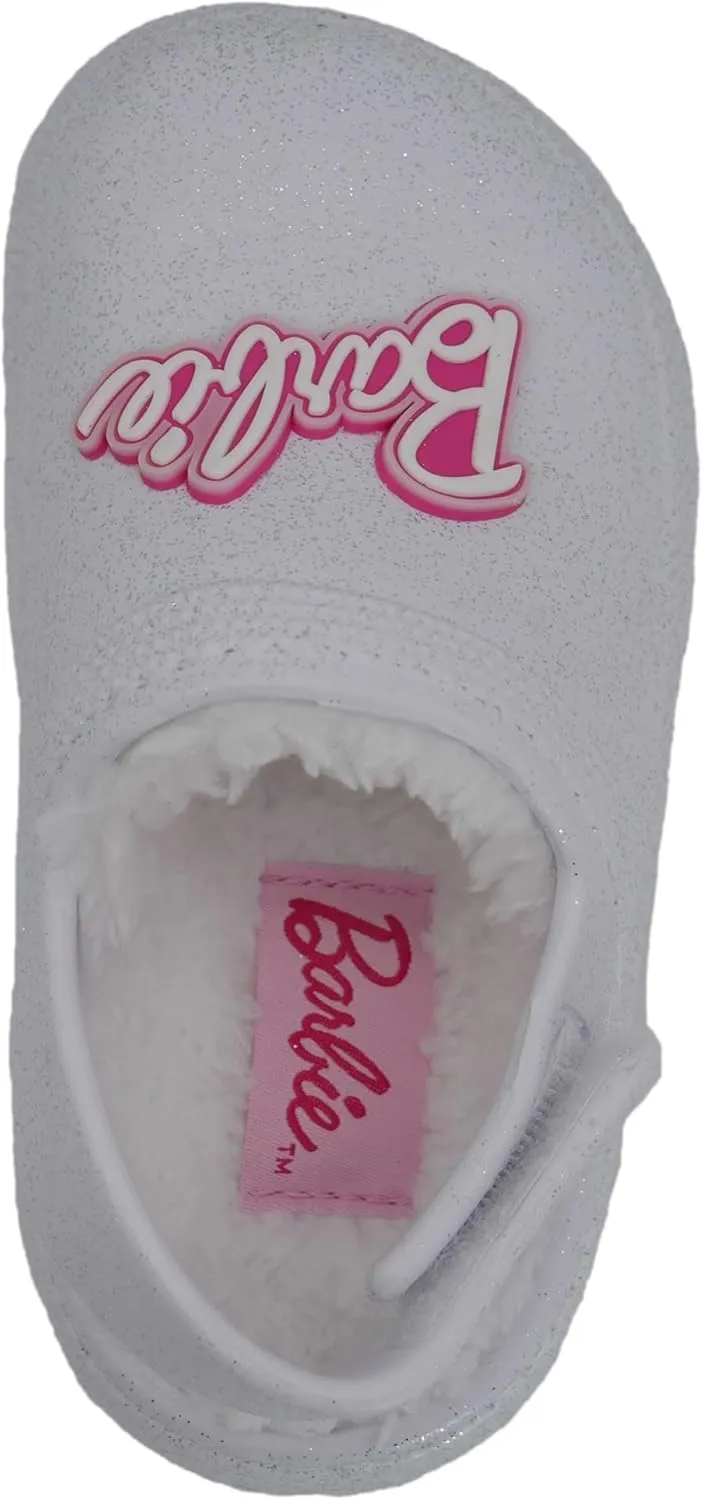Barbie Toddler Girls' Faux Fur Lined Clogs with Adjustable Strap – Comfortable, Cozy, and Stylish Slip-On Shoes