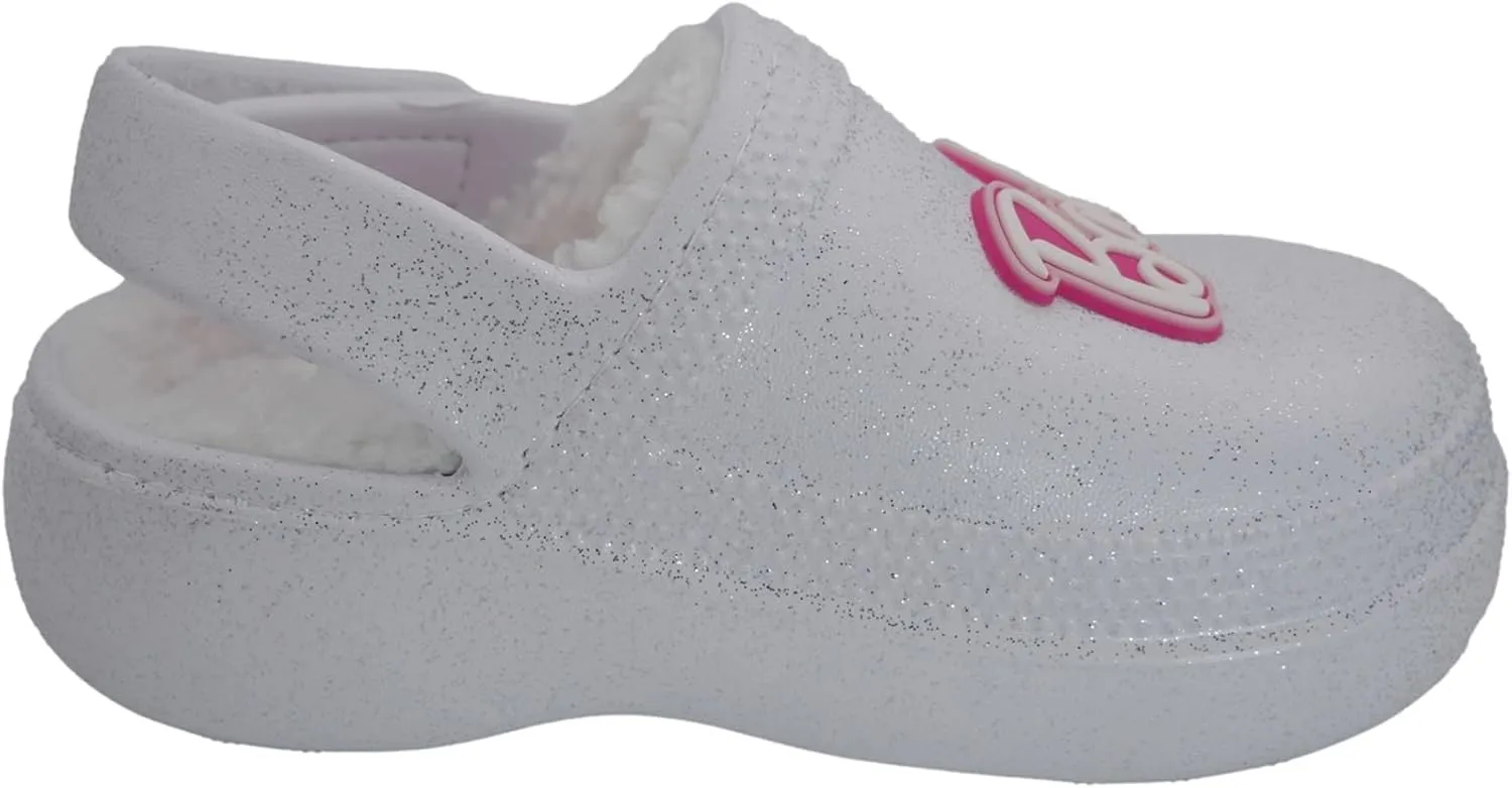 Barbie Toddler Girls' Faux Fur Lined Clogs with Adjustable Strap – Comfortable, Cozy, and Stylish Slip-On Shoes