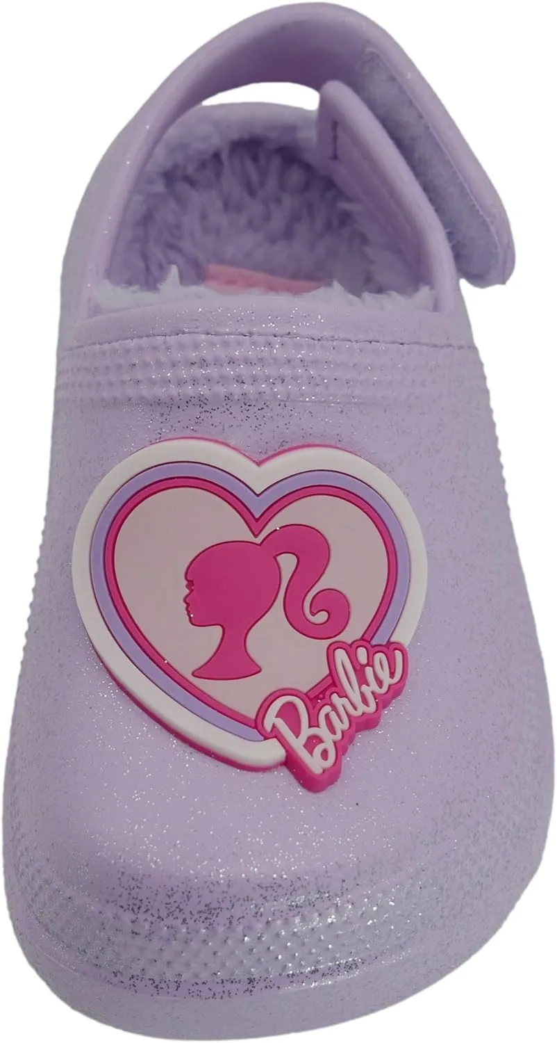 Barbie Toddler Girls' Faux Fur Lined Clogs with Adjustable Strap – Comfortable, Cozy, and Stylish Slip-On Shoes