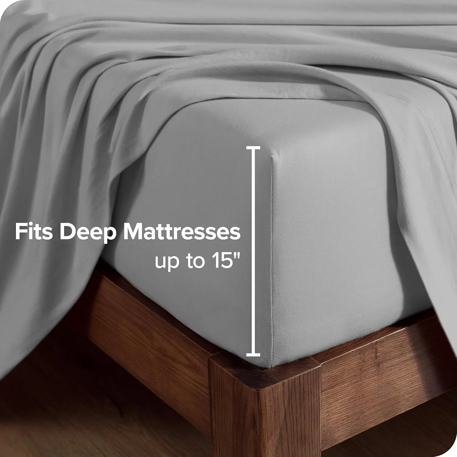 Bare Home 100% Organic Cotton Jersey Sheet Set, Ultra Soft, 100% Cotton - Sheet Set & Pillowcase - Deep Pocket Bed Sheets (Full, Light Grey)