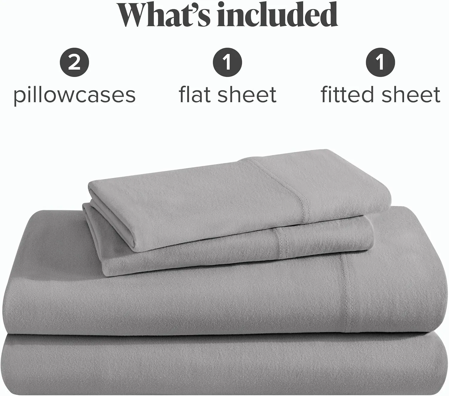 Bare Home 100% Organic Cotton Jersey Sheet Set, Ultra Soft, 100% Cotton - Sheet Set & Pillowcase - Deep Pocket Bed Sheets (Full, Light Grey)