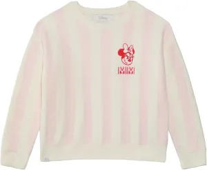 Barefoot Dreams Girls' CozyChic Lite Youth Disney Minnie Stripe Pullover