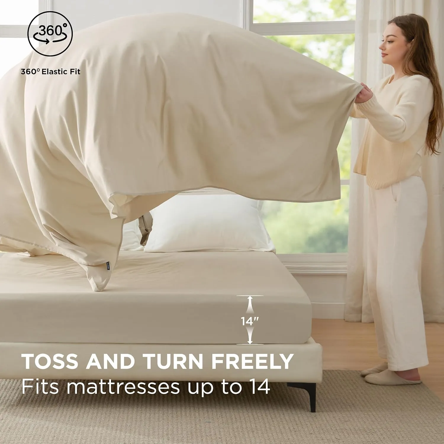 Bedsure King Size Comforter Set - 7 Pieces White King Bedding Set for All Seasons, Boho Contrasting Design Bed in a Bag with Comforter, Sheets, Pillowcases & Shams