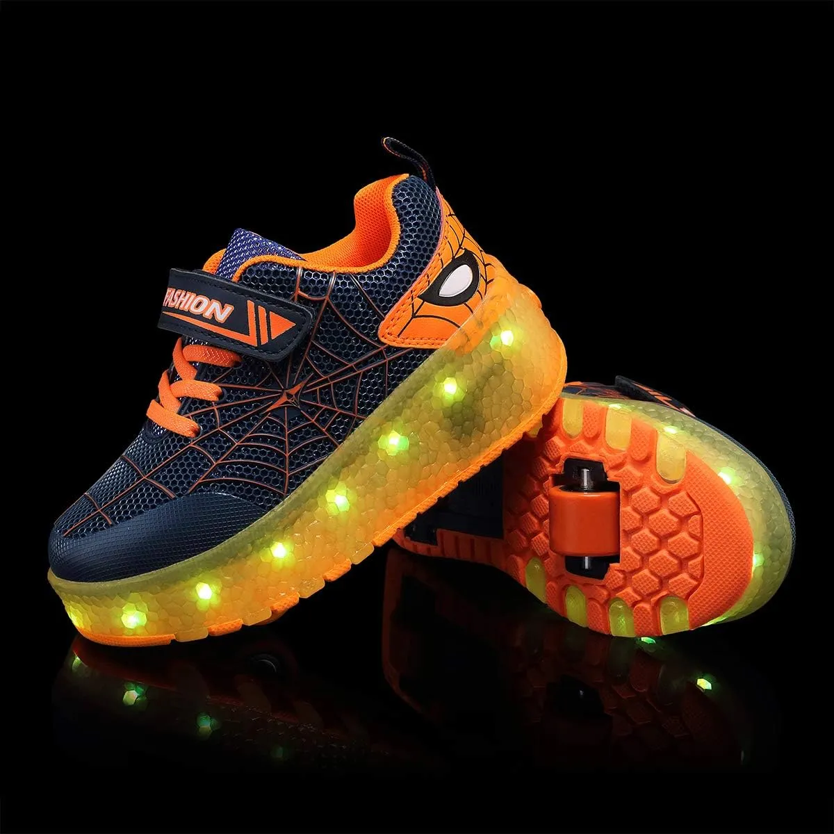 BFOEL Rechargeable Roller Shoes for Boys Girls Age 6-14 with LED Light-Up Kids Sneakers for Outdoor Play, Birthday