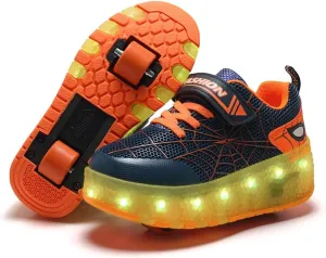 BFOEL Rechargeable Roller Shoes for Boys Girls Age 6-14 with LED Light-Up Kids Sneakers for Outdoor Play, Birthday