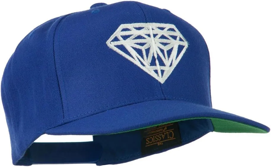 Big Diamond Embroidered Flat Bill Cap