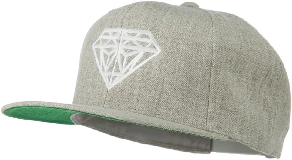 Big Diamond Embroidered Flat Bill Cap