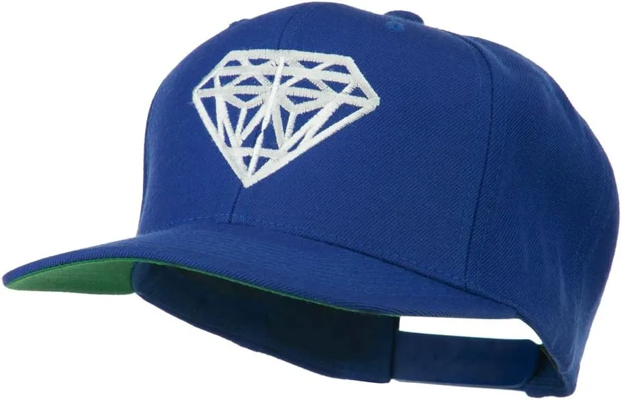 Big Diamond Embroidered Flat Bill Cap