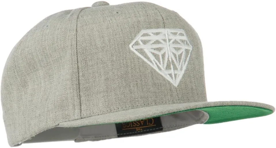 Big Diamond Embroidered Flat Bill Cap