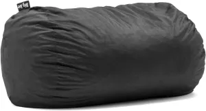 Big Joe Fuf Media Lounger Foam Filled Bean Bag Chair with Removable Cover, Black Lenox, Durable Woven Polyester, 6 feet Giant