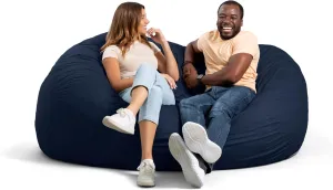Big Joe Fuf XXL Foam Filled Bean Bag Chair with Removable Cover, Cobalt Lenox, Durable Woven Polyester, 6 feet Giant