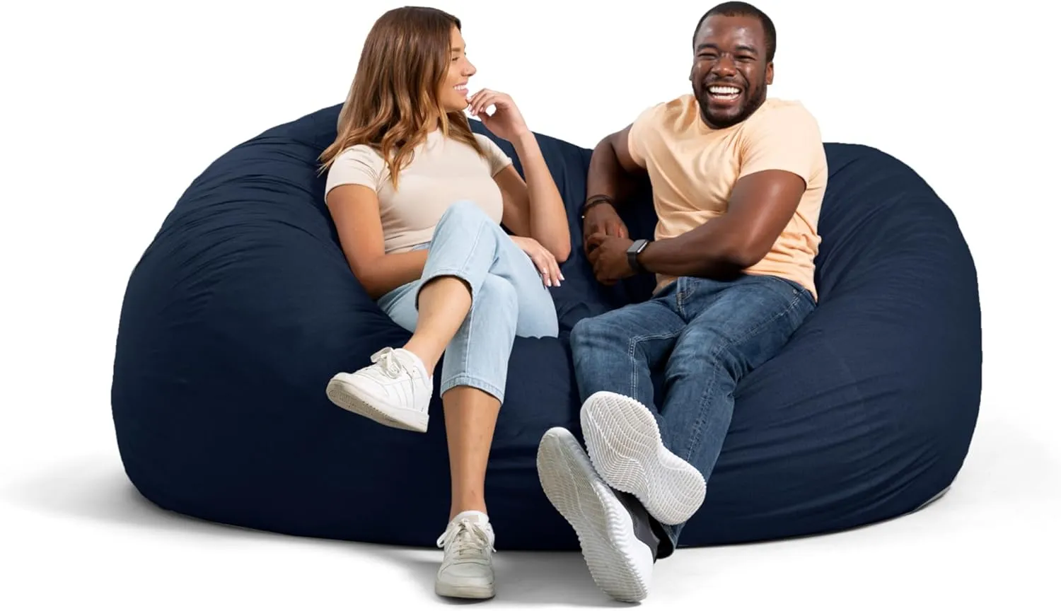 Big Joe Fuf XXL Foam Filled Bean Bag Chair with Removable Cover, Cobalt Lenox, Durable Woven Polyester, 6 feet Giant