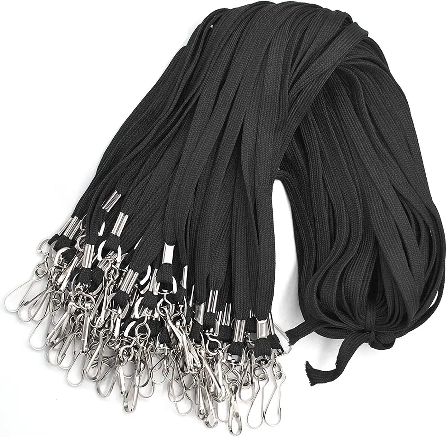 Bird Fiy Black Lanyard 32" Flat Lanyards with Swivel Hook Attachment (Black)