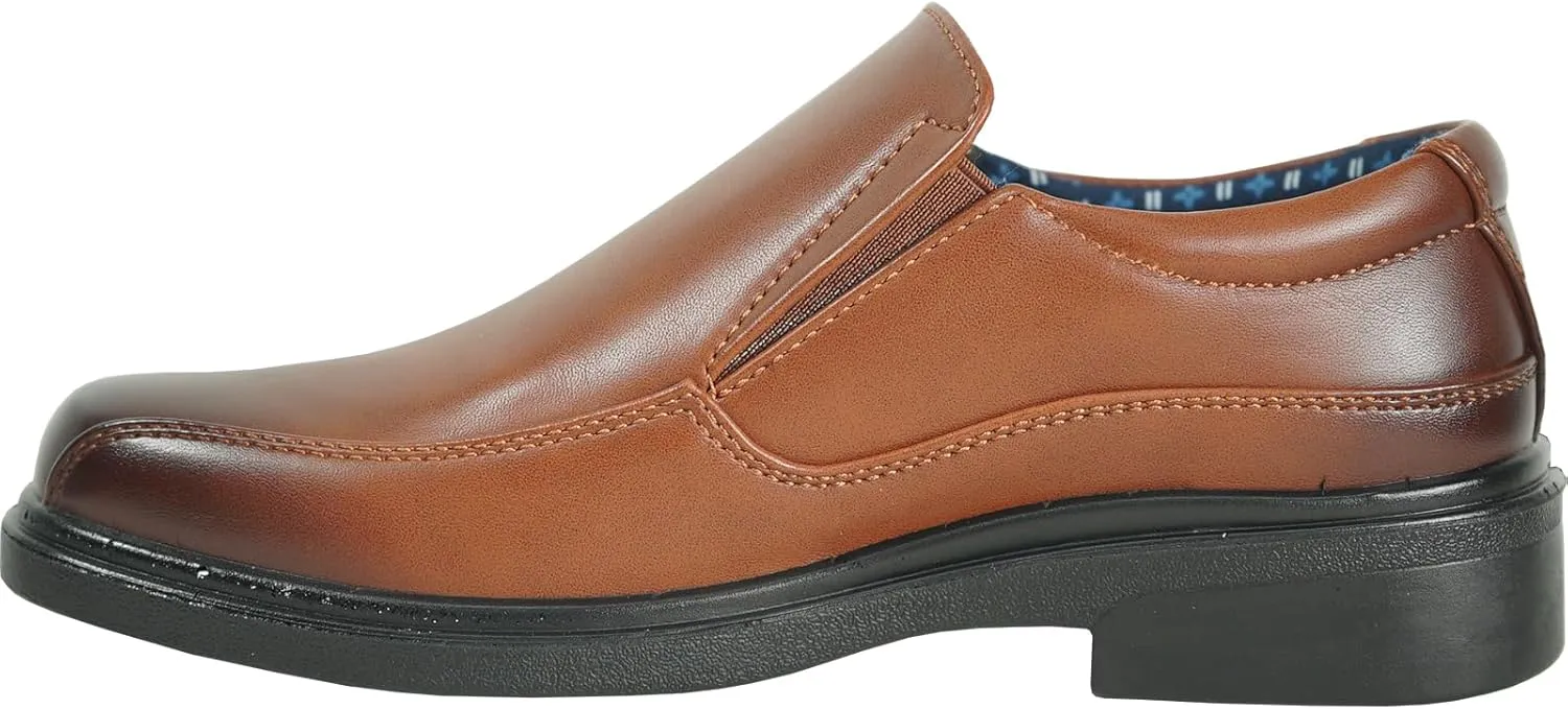 bravo! Boy Classic Slip-on Loafer and Lace-up Oxford William Kid Dress Shoe School Uniform with Removable Insole and Square Toe Black Brown Black Patent