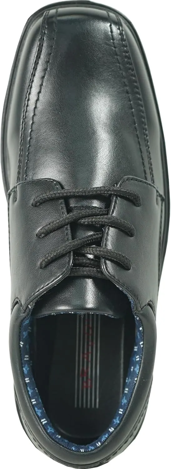 bravo! Boy Classic Slip-on Loafer and Lace-up Oxford William Kid Dress Shoe School Uniform with Removable Insole and Square Toe Black Brown Black Patent