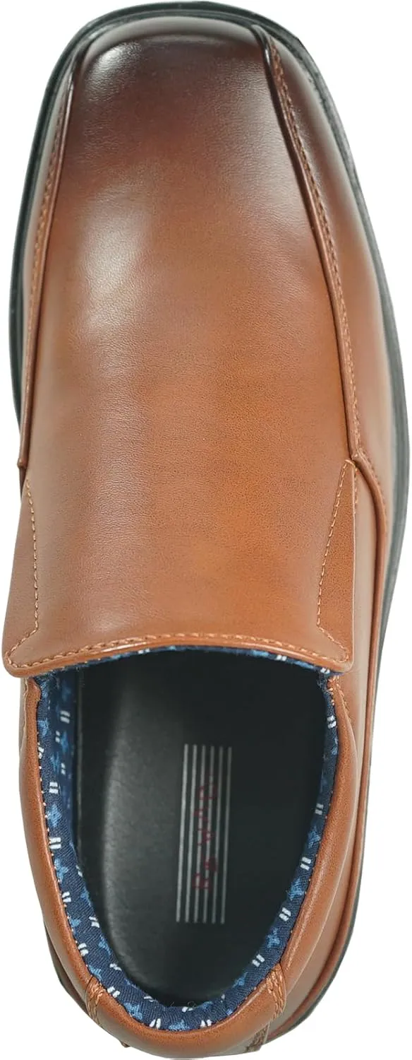 bravo! Boy Classic Slip-on Loafer and Lace-up Oxford William Kid Dress Shoe School Uniform with Removable Insole and Square Toe Black Brown Black Patent