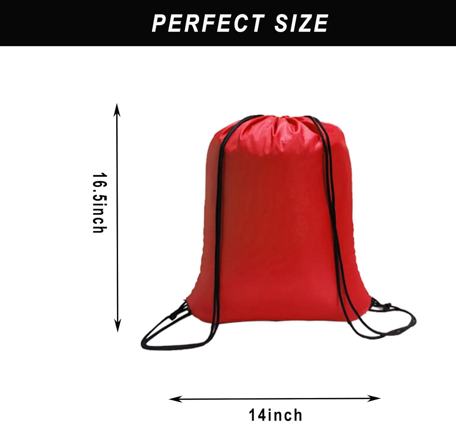 CAIHONG 100 Pack Drawstring Bags Bulk, Red Bulk Drawstring Backpacks Cinch Snack Gym Draw String Bags for Women Men (Red,100Pcs)