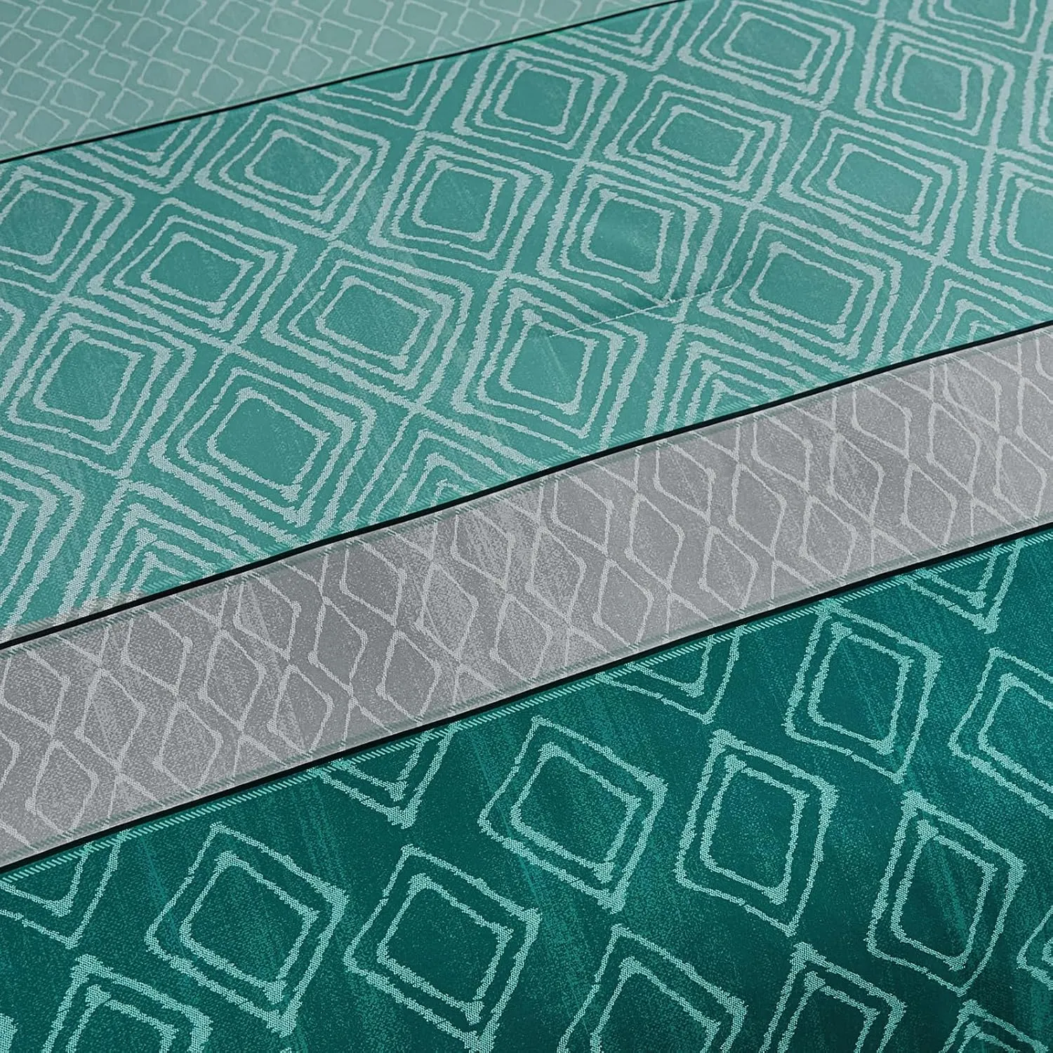 California King Comforter Set Size, Teal Cal King Bed in a Bag Boho Bedding Sets 7 Pieces Striped Oversized Bed Set with Comforters, Sheets, Pillowcases & Shams for Summer Spring