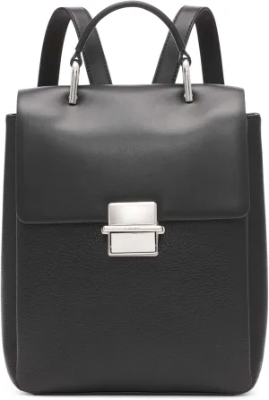 Calvin Klein Clove Triple Compartment Flap Backpack, Black/Silver, One Size