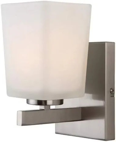 Canarm LTD IVL472A01BN Hartley 1 Light Vanity, Brushed Nickel with Flat Opal Glass, Oil Rubbed Bronze