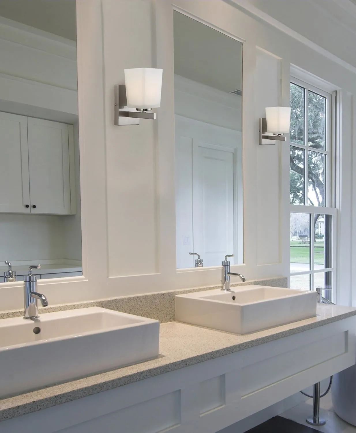 Canarm LTD IVL472A01BN Hartley 1 Light Vanity, Brushed Nickel with Flat Opal Glass, Oil Rubbed Bronze