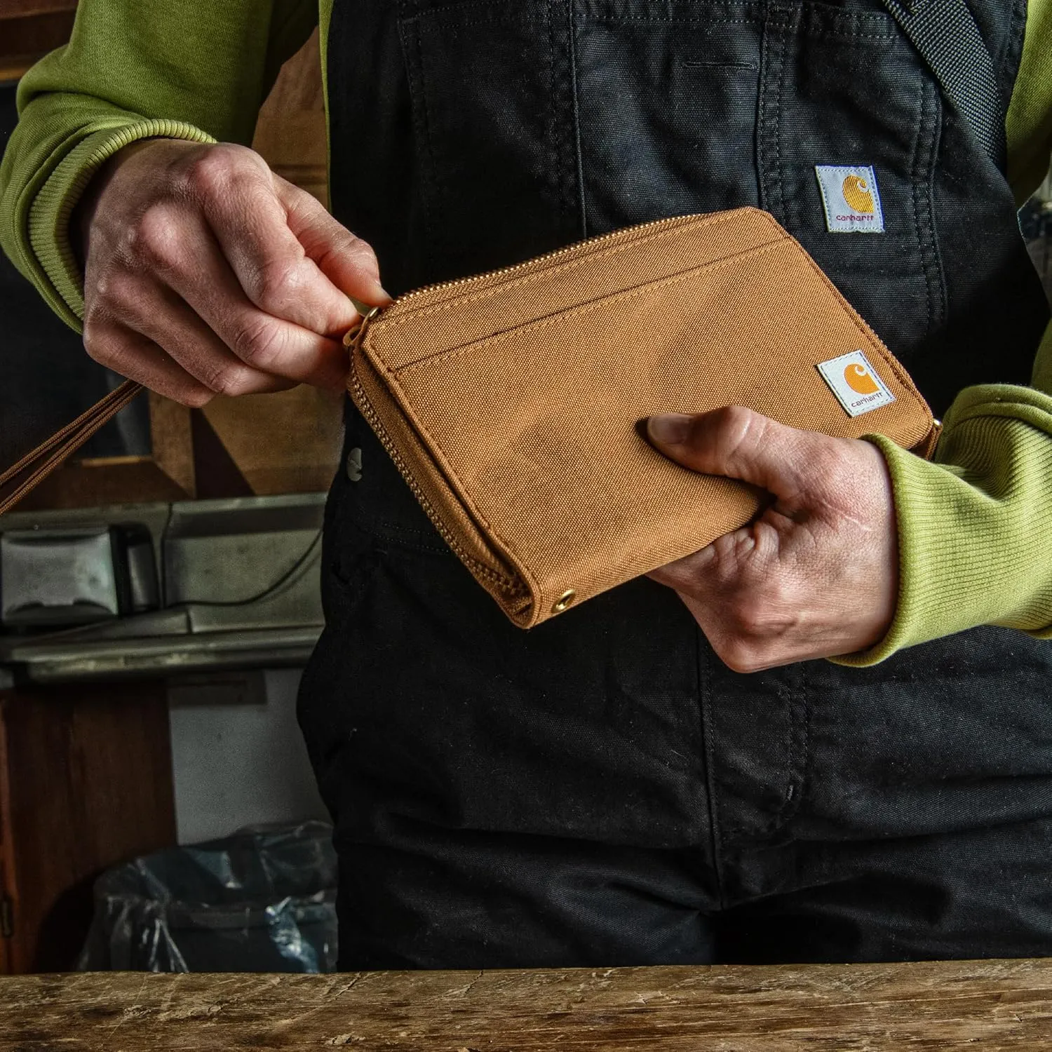 Carhartt Women's Casual Canvas Lay Flat Clutch Wallets For Women