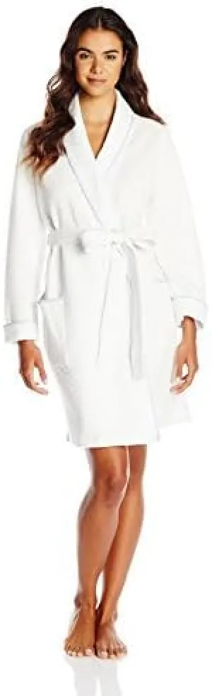 Carole Hochman Women's Dotted Stripe Jacquard Short Robe