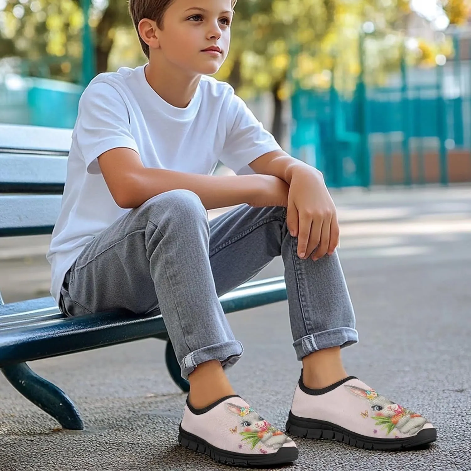 Casual Breathable Mesh Girls Boys Slip On Shoes
