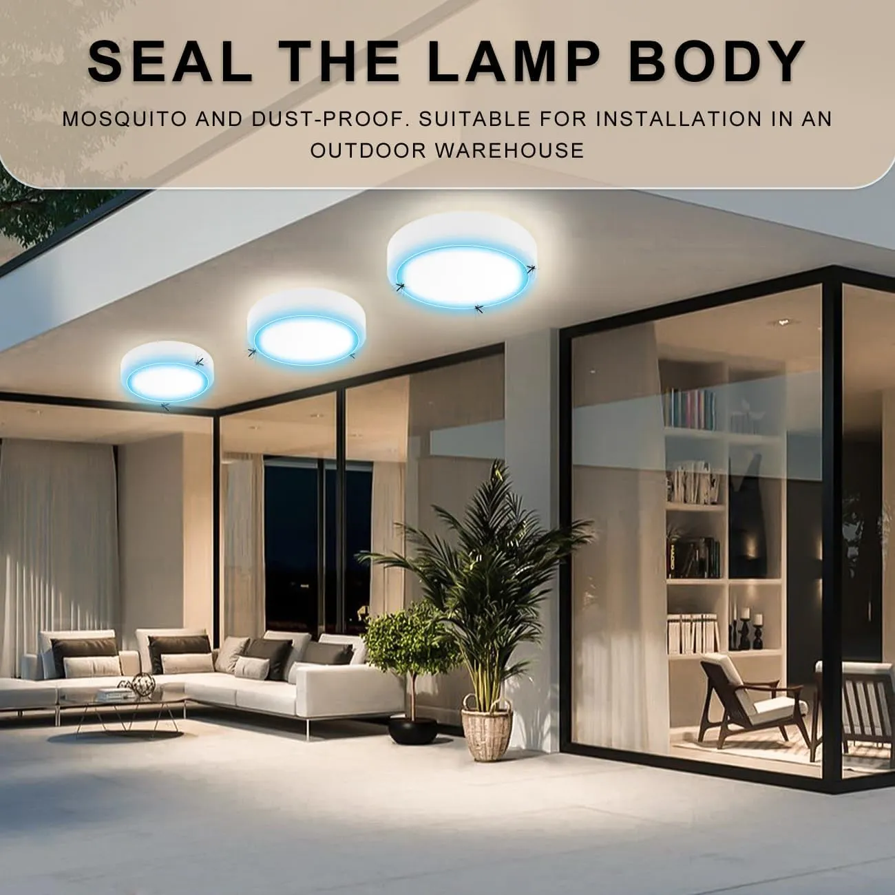 Ceiling Light, Die-Cast Aluminium Fully Sealed Moisture Resistant Light, Modern Minimalist Wall Sconce.11 Inch Round, 20W, 3000K, IP65 Rainproof, Suitable for Walls or Ceilings in Wet Areas.