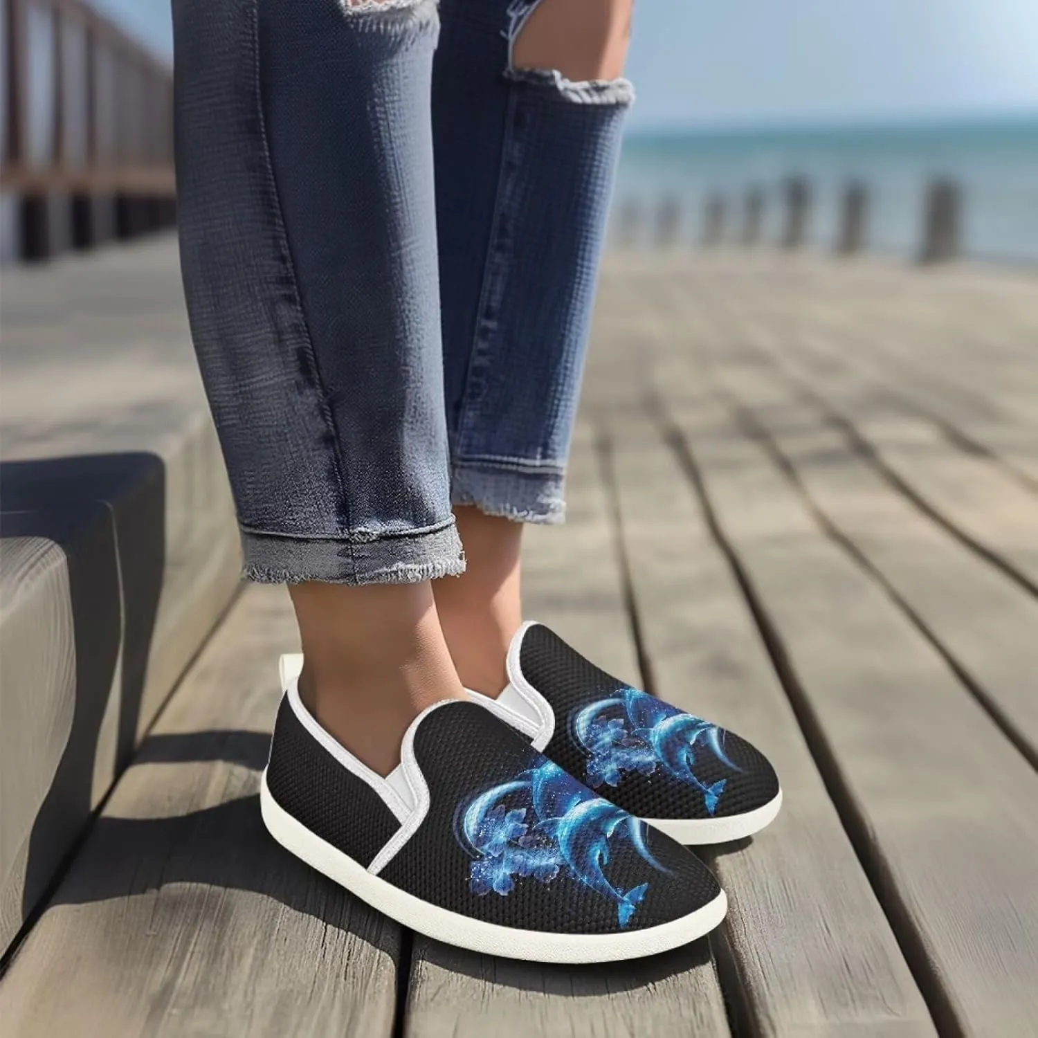 chaqlin Loafers for Women Flat Drop in Low Top Clipper Slip On Beach Travel Comfy Tennis Shoes Fashion Dress Loafers
