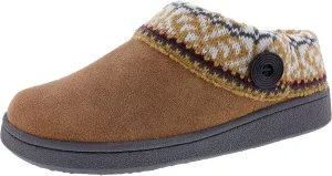 Clarks Amanda Cognac Fur Lining Details Flat Indoor Outdoor Clog Spring Slippers (Cognac Pattern, 7)