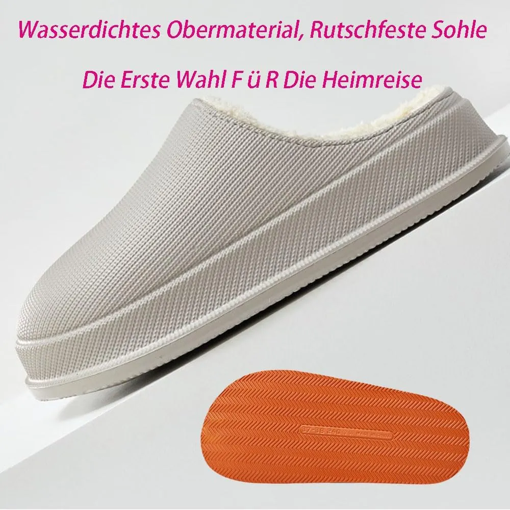 Cloud Slippers for Women, Pillow Warm Fluffy Cushioned Thick Sole House Shoes Anti-Skid Cozy Plush Slides