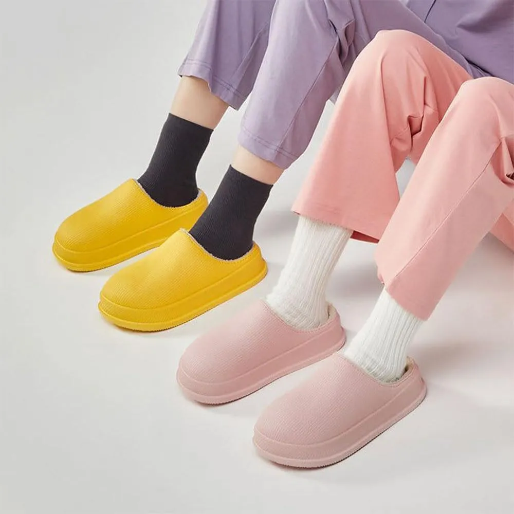 Cloud Slippers for Women, Pillow Warm Fluffy Cushioned Thick Sole House Shoes Anti-Skid Cozy Plush Slides