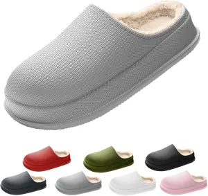 Cloud Slippers for Women, Pillow Warm Fluffy Cushioned Thick Sole House Shoes Anti-Skid Cozy Plush Slides