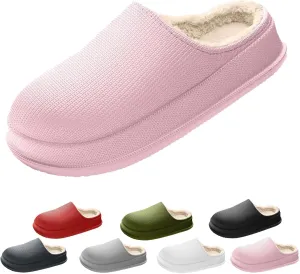 Cloud Slippers for Women, Pillow Warm Fluffy Cushioned Thick Sole House Shoes Anti-Skid Cozy Plush Slides