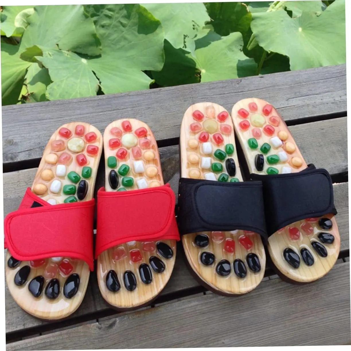 Cobblestone Foot Massager Slippers Leg Massager for Circulation Size 37-38