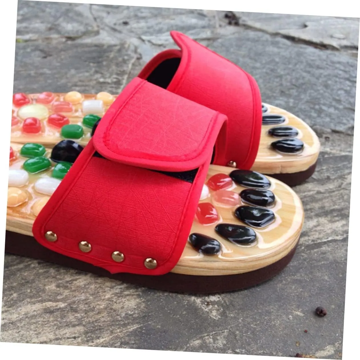 Cobblestone Foot Massager Slippers Leg Massager for Circulation Size 37-38