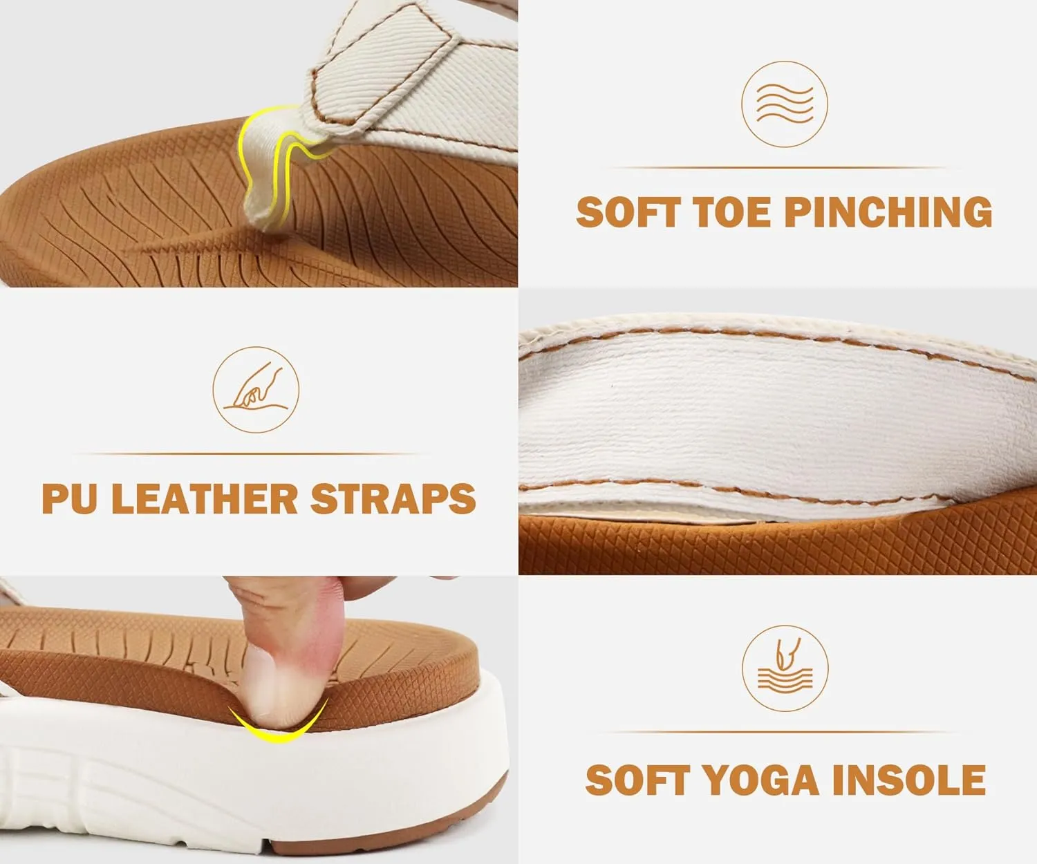COFACE Flip Flops for Women with Arch Support Beach Thong Sandals for Woman Adjustable Fashion Orthopedic Sandal Outdoor