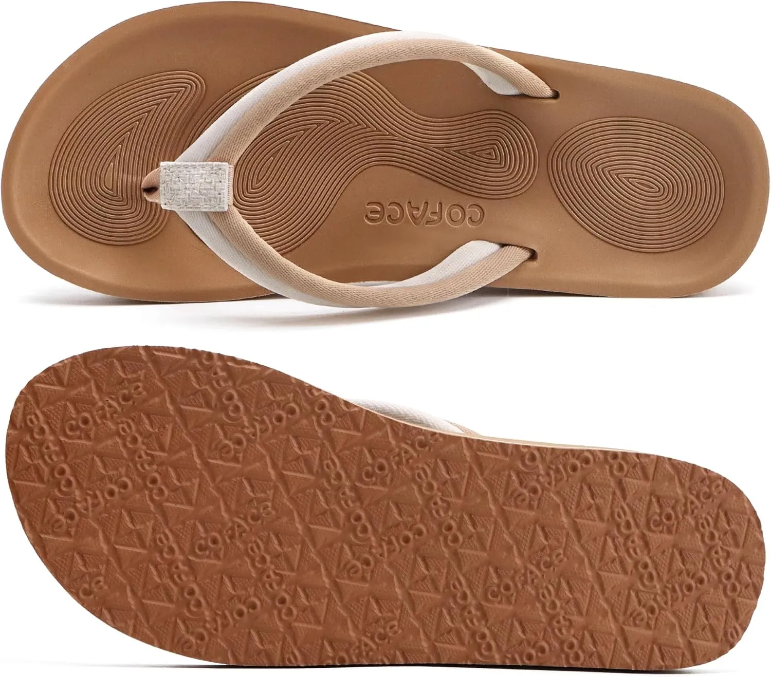 COFACE Flip Flops For Women with Arch Support Comfortable Woman Thong-Sandals Yoga Mat Lightweight Orthopedic Womens Flip-Flop