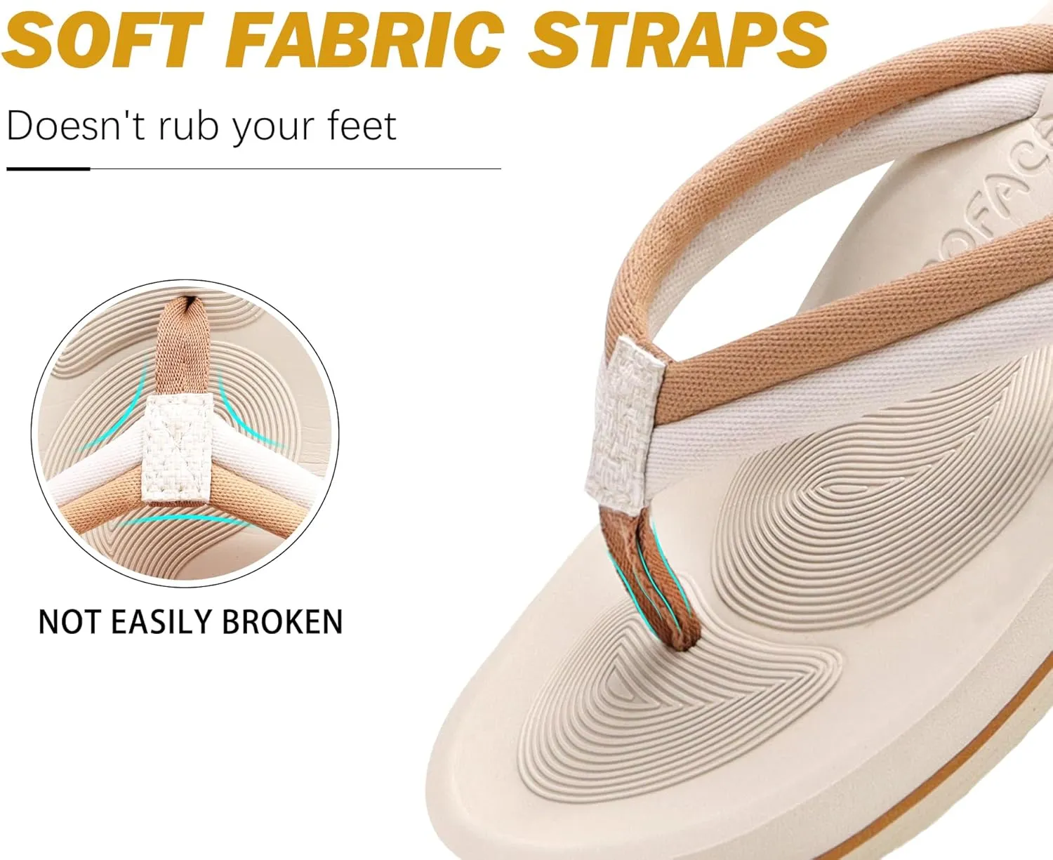 COFACE Flip Flops For Women with Arch Support Comfortable Woman Thong-Sandals Yoga Mat Lightweight Orthopedic Womens Flip-Flop