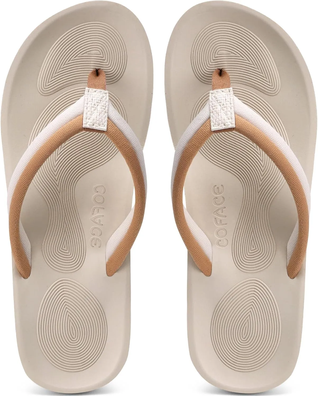 COFACE Flip Flops For Women with Arch Support Comfortable Woman Thong-Sandals Yoga Mat Lightweight Orthopedic Womens Flip-Flop