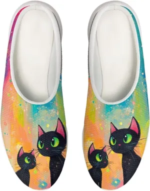 Coloranimal Cute Animal Floral Pattern Pull On Slippers for Women Beach Flat Shoes