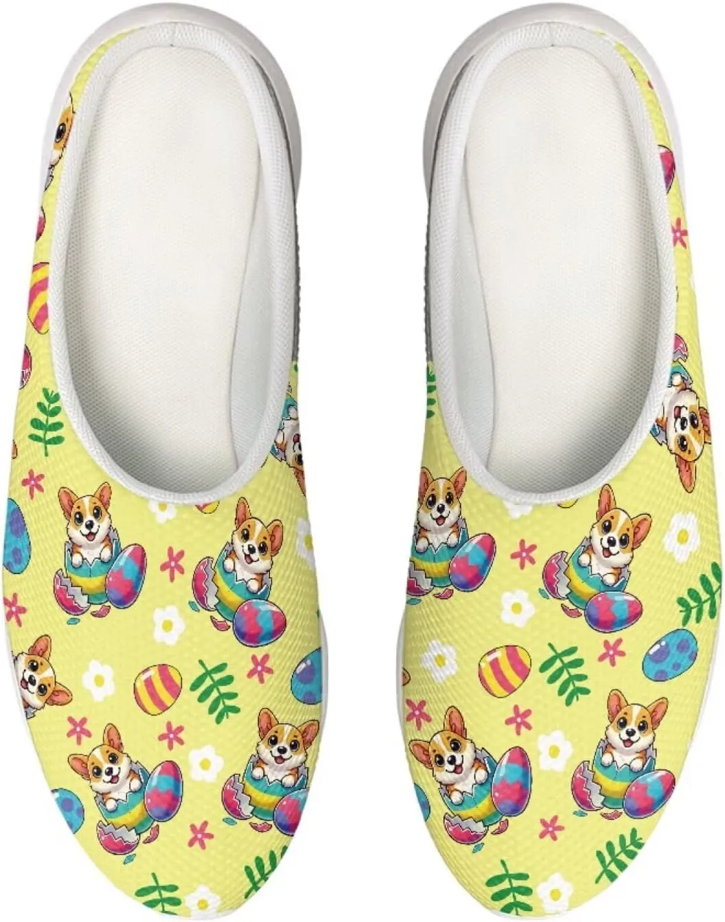 Coloranimal Cute Animal Floral Pattern Pull On Slippers for Women Beach Flat Shoes