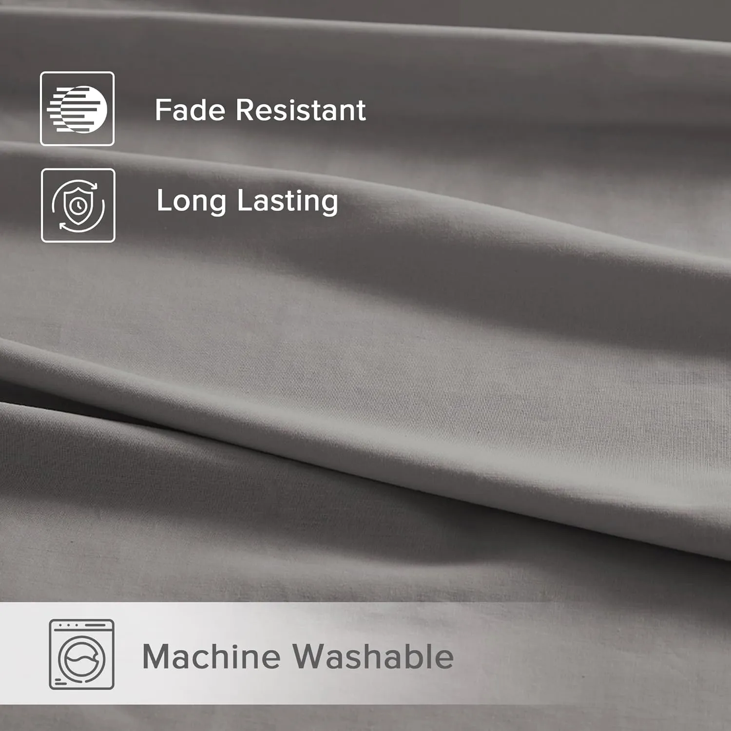 Comfort Spaces 100% Cotton Sheets King, Breathable & Ultra Soft Cotton Sheets, Naturally Cool Cotton Bed Sheets with 14" Elastic Pocket Fits up to 16" Mattress, All Season Sheet Set, Dark Gray 4 Piece