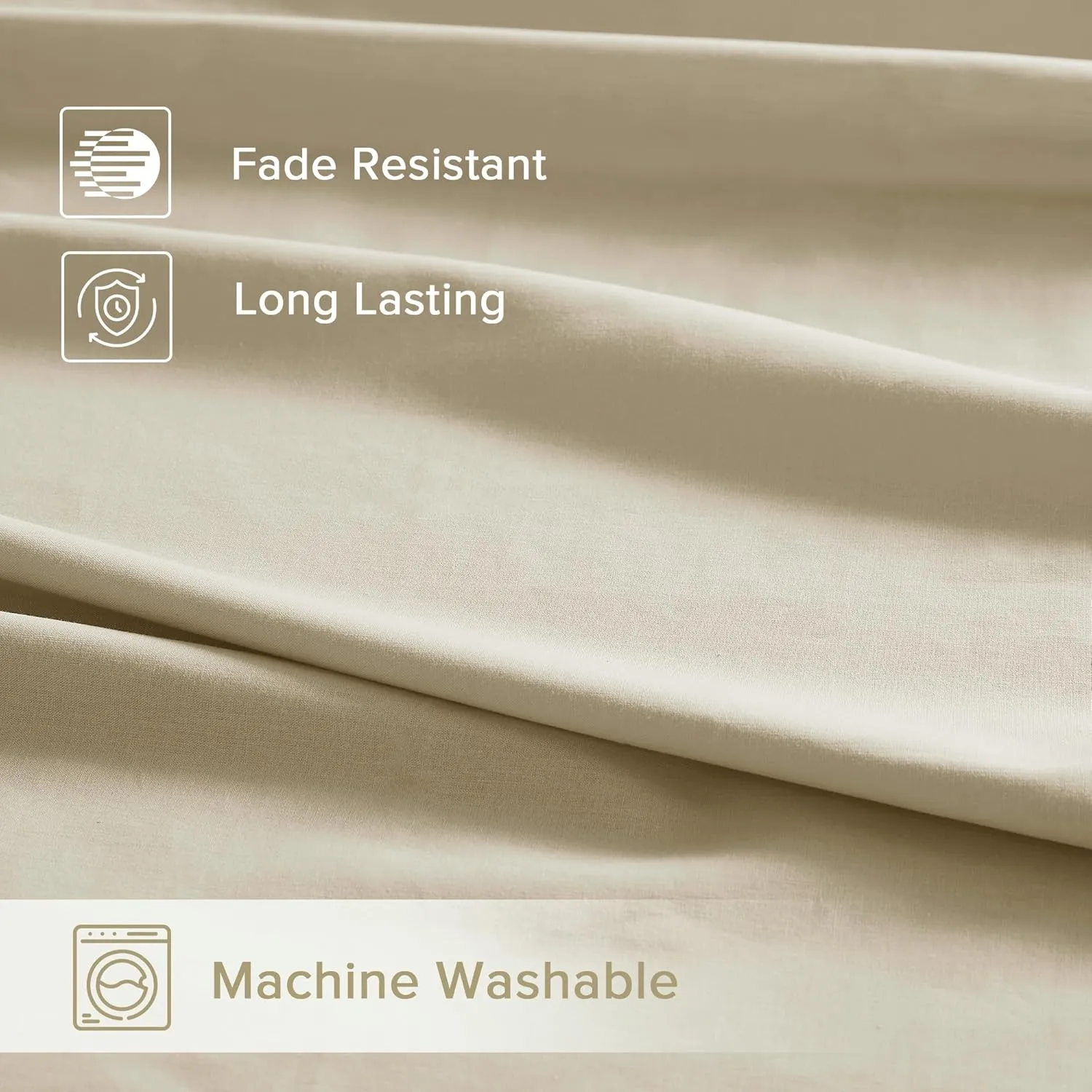 Comfort Spaces 100% Cotton Sheets King, Breathable & Ultra Soft Cotton Sheets, Naturally Cool Cotton Bed Sheets with 14" Elastic Pocket Fits up to 16" Mattress, All Seasons Sheet Set, Cream 4 Piece